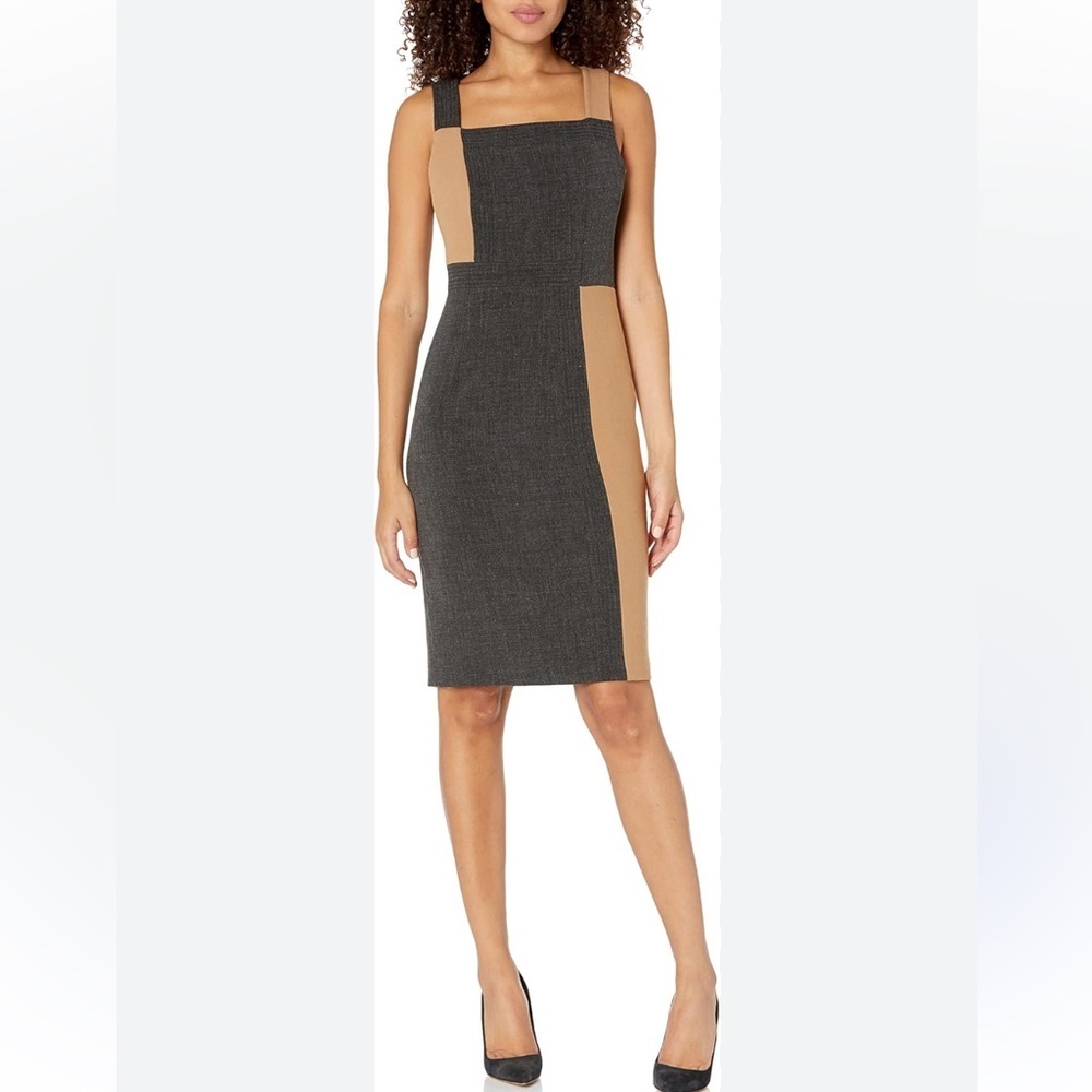TOCCIN Colorblock Sheath Midi Dress
